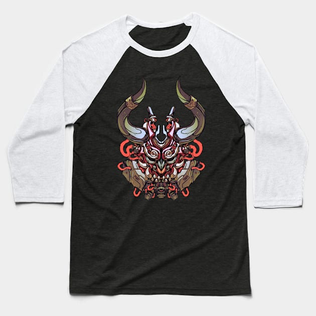 Cyber Devil Baseball T-Shirt by K2Gproject